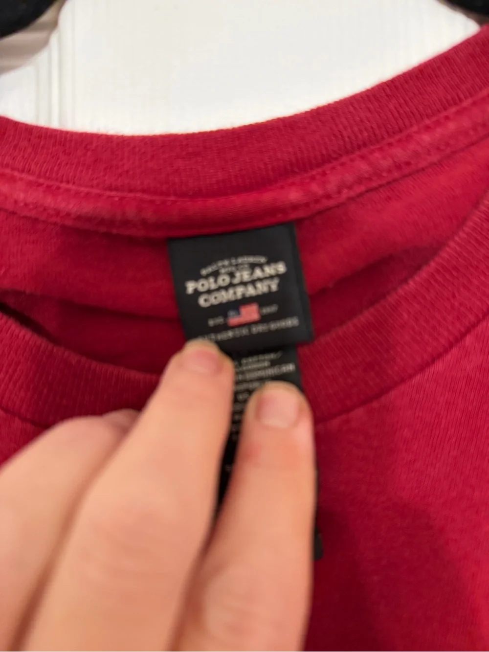 Vintage Y2K Polo Jeans Red Long Sleeve Graphic Tee
